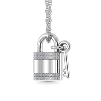 Thumbnail for Diamond 1/20 Ct.Tw. Lock and Key Pendant in 925 Silver