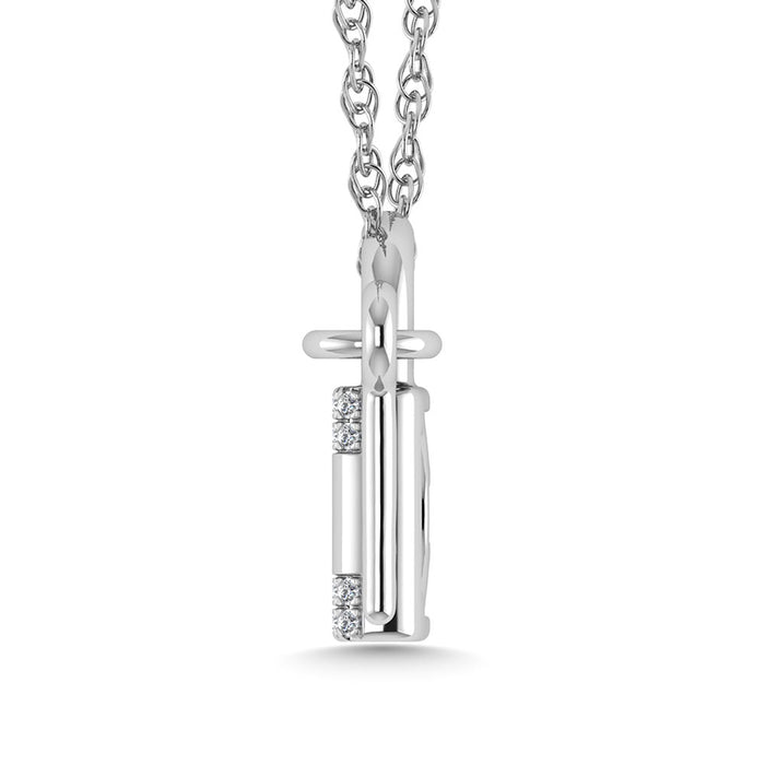 Diamond 1/20 Ct.Tw. Lock and Key Pendant in 925 Silver