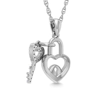 Thumbnail for Diamond 1/20 Ct.Tw. Lock Pendant in 925 Silver
