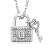 Thumbnail for Diamond 1/20 Ct.Tw. Lock and Key Pendant in 925 Silver