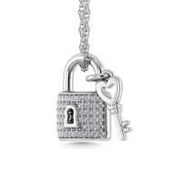 Thumbnail for Diamond 1/20 Ct.Tw. Lock and Key Pendant in 925 Silver