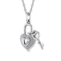 Thumbnail for Diamond 1/20 Ct.Tw. Lock Pendant in 925 Silver