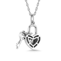 Thumbnail for Diamond 1/20 Ct.Tw. Lock Pendant in 925 Silver