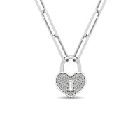 Thumbnail for Diamond 1/10 Ct.Tw. Lock Pendant in 925 Silver