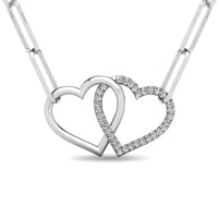Thumbnail for Diamond 1/20 Ct.Tw. Double Heart Pendant in 925 Silver