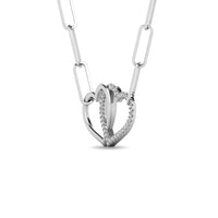 Thumbnail for Diamond 1/20 Ct.Tw. Double Heart Pendant in 925 Silver