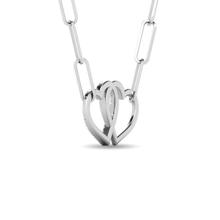 Diamond 1/20 Ct.Tw. Double Heart Pendant in 925 Silver