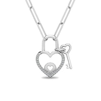 Thumbnail for Diamond 1/20 Ct.Tw. Lock Pendant in 925 Silver