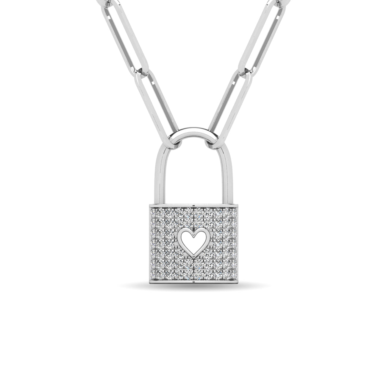 Diamond 1/5 Ct.Tw. Lock Pendant in 10K White Gold