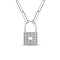 Thumbnail for Diamond 1/5 Ct.Tw. Lock Pendant in 10K White Gold