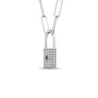 Thumbnail for Diamond 1/5 Ct.Tw. Lock Pendant in 10K White Gold
