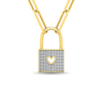 Thumbnail for Diamond 1/5 Ct.Tw. Lock Pendant in 10K White Gold