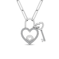 Thumbnail for Diamond 1/6 Ct.Tw. Lock and Key Pendant in 10K White Gold