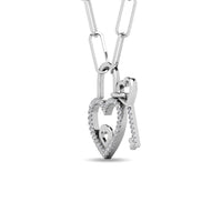 Thumbnail for Diamond 1/6 Ct.Tw. Lock and Key Pendant in 10K White Gold