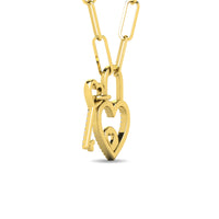 Thumbnail for Diamond 1/6 Ct.Tw. Lock and Key Pendant in 10K Yellow Gold
