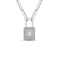 Thumbnail for Diamond 1/5 Ct.Tw. Lock Pendant in 10K White Gold