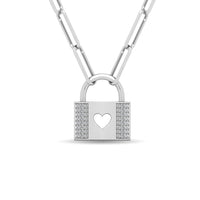 Thumbnail for Diamond 1/8 Ct.Tw. Lock Pendant in 10K White Gold