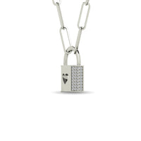 Thumbnail for Diamond 1/8 Ct.Tw. Lock Pendant in 10K White Gold