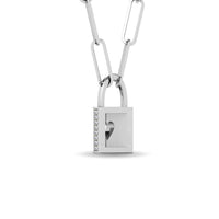 Thumbnail for Diamond 1/8 Ct.Tw. Lock Pendant in 10K White Gold