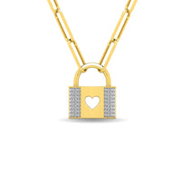 Thumbnail for Diamond 1/8 Ct.Tw. Lock Pendant in 10K White Gold