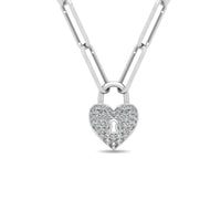 Thumbnail for Diamond 1/8 Ct.Tw. Lock Pendant in 10K White Gold