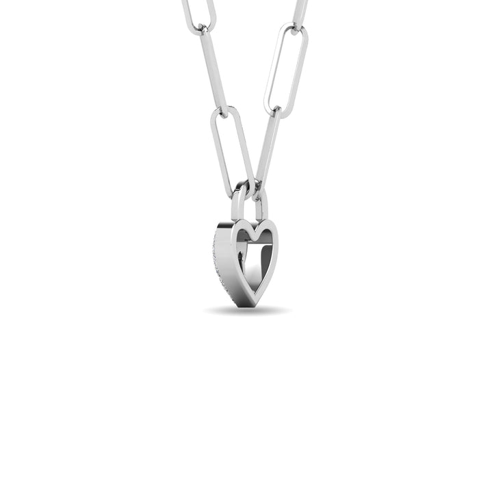 Diamond 1/8 Ct.Tw. Lock Pendant in 10K White Gold