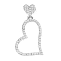 Thumbnail for LADIES HEART PENDANT 1/5 CT ROUND DIAMOND 10K WHITE GOLD (CHAIN NOT INCLUDED)