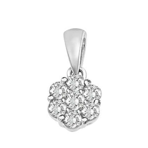 LADIES PENDANT 1/2 CT ROUND DIAMOND 14K WHITE GOLD