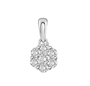 LADIES PENDANT 1/4 CT ROUND DIAMOND 14K WHITE GOLD