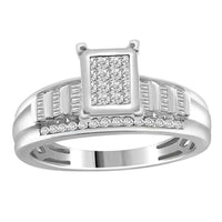 Thumbnail for LADIES RING 1/2 CT ROUND/PRINCESS/BAGUETTE DIAMOND SILVER
