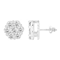 Thumbnail for LADIES EARRINGS 3 CT ROUND DIAMOND 14K WHITE GOLD