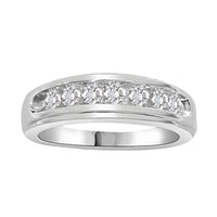 Thumbnail for MEN'S BAND 3/4 CT ROUND DIAMOND 10K WHITE GOLD