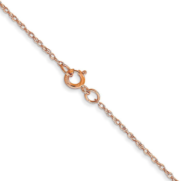 14k  Rose Gold .6 mm Carded Cable Rope Chain