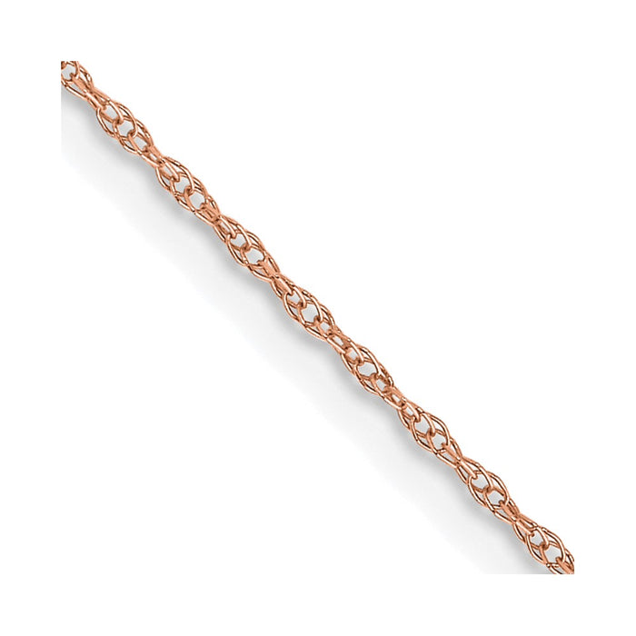 14k  Rose Gold .6 mm Carded Cable Rope Chain