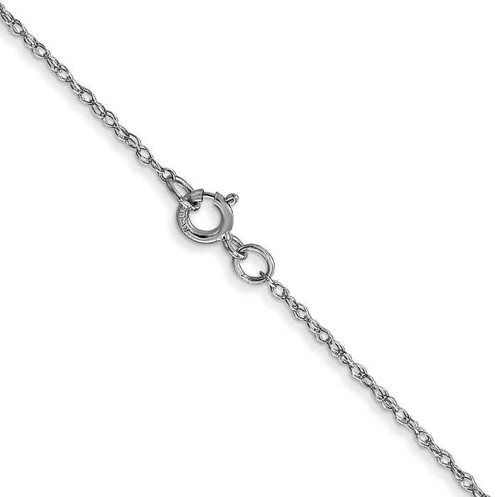 14k White Gold .6 mm Carded Cable Rope Chain