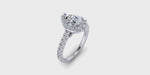 One Carat Pear Shape Halo Diamond Engagement Ring-Angelucci Jewelry