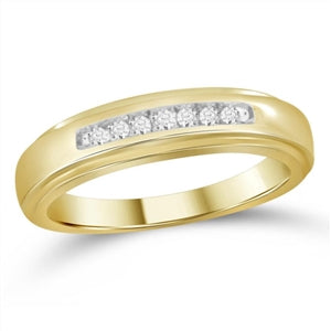 MEN'S BAND 1/6 CT ROUND DIAMOND 10K YELLOW GOLD