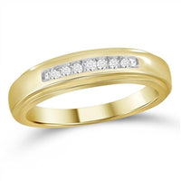 Thumbnail for MEN'S BAND 1/6 CT ROUND DIAMOND 10K YELLOW GOLD