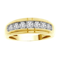 Thumbnail for MEN'S BAND 3/4 CT ROUND DIAMOND 10K WHITE GOLD