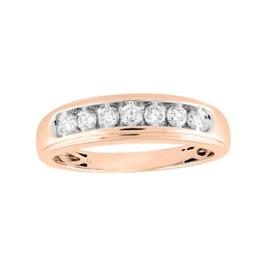 MEN'S BAND 1/2 CT ROUND DIAMOND 10K ROSE GOLD