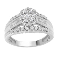 Thumbnail for LADIES RING 3 CT ROUND/BAGUETTE DIAMOND 10K WHITE GOLD