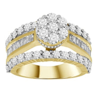 Thumbnail for LADIES RING 3 CT ROUND/BAGUETTE DIAMOND 10K YELLOW GOLD