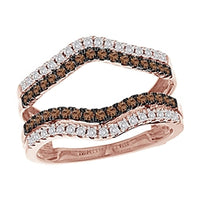 Thumbnail for LADIES ENHANCERS WRAPS 1/2 CT WHITE/CHOCOLATE ROUND DIAMOND 14K ROSE GOLD
