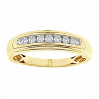 Thumbnail for MEN'S BAND 1/4 CT ROUND DIAMOND 10K YELLOW GOLD