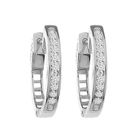 Thumbnail for LADIES HOOPS 1/4 CT ROUND DIAMOND 10K WHITE GOLD
