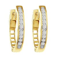 Thumbnail for LADIES HOOPS 1/4 CT ROUND DIAMOND 10K YELLOW GOLD