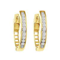 Thumbnail for LADIES HOOPS 1 CT ROUND DIAMOND 10K YELLOW GOLD