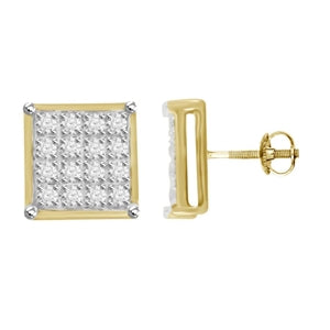YUVA EARRINGS 1/10 CT ROUND DIAMOND 10K YELLOW GOLD