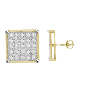 YUVA EARRINGS 1/6 CT ROUND DIAMOND 10K YELLOW GOLD