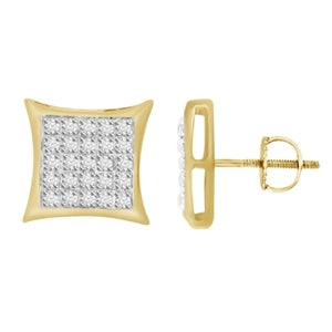 YUVA EARRINGS 1/6 CT ROUND DIAMOND 10K YELLOW GOLD